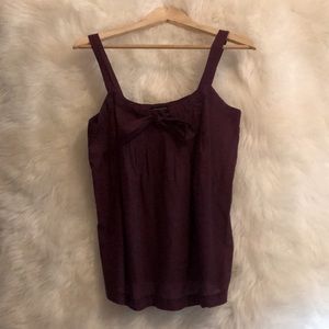 Maroon camisole.